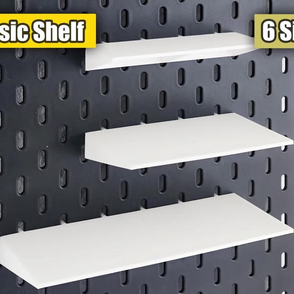 Basic Shelf for IKEA Skadis Pegboard | 6 Sizes Available | Choose Color & Size