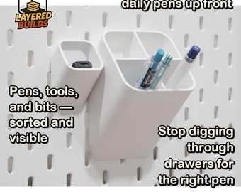 IKEA Skadis Tilt Bin Set of 2 - Storage Organizers for Pegboards