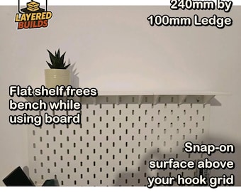 IKEA SKÅDIS Top Shelf (240mm × 100mm) | Pegboard Workshop Organization | Ikea Skådis Compatible Gift