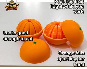 Chained Citrus Fidget | Mechanical Fruit Desk Toy | Focus Gift