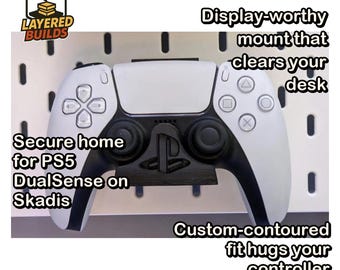 IKEA Skadis PS5 DualSense Controller Mount | Gaming & Studio Organization | IKEA Skadis Compatible Gift