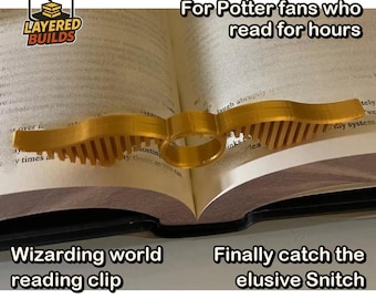 Golden Snitch Inspired Thumb Book Page Holder | Wizarding World Reading Accessory | 3D Printed Gift for Book Lovers