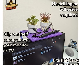 Adjustable Monitor Shelf – Fits Any Display | Desk & Office Organization | Layered Builds 3D Print Gift