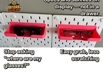 Glasses/Sunglasses Rack for Skadis Pegboard | Storage Hook | Pegboard Organization Gift