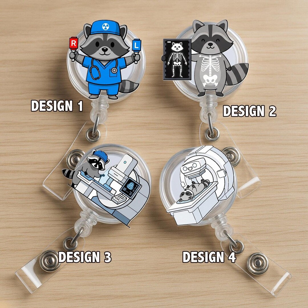 Medical Raccoon Badge Reel - X-ray Tech and Radiology Nursing ID Holder ...