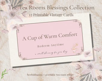 Self-Care Printable Coupons | Tea Room Blessings for Rest & Gentle Reminders