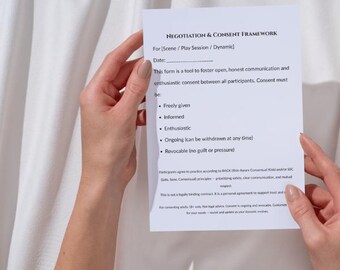 BDSM Consent Form Template | Negotiation Checklist PDF | Kink Limits & Safe Words | Digital Download