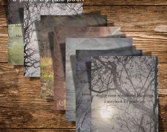 Moonlit Woodland Printable Poem Set | 6-Page Bedtime Reflection & Night Rituals Digital