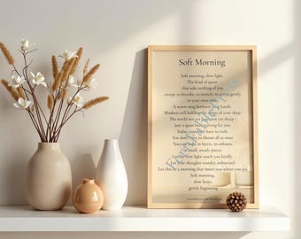 Slow Morning Printable Poem | Cozy Gentle Start Affirmation Wall Art Digital Download