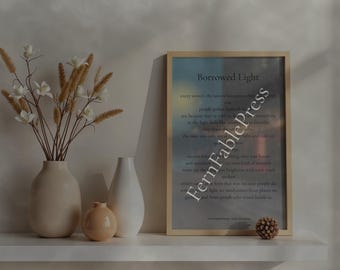 Borrowed Light Printable Poem Bundle | Magical Realism & Winter Glow Poetry Digital Download