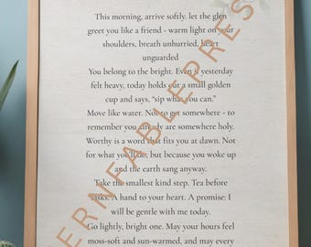 Morning Glen Blessings | Cottagecore Soft Start Wall Art & Journal Page