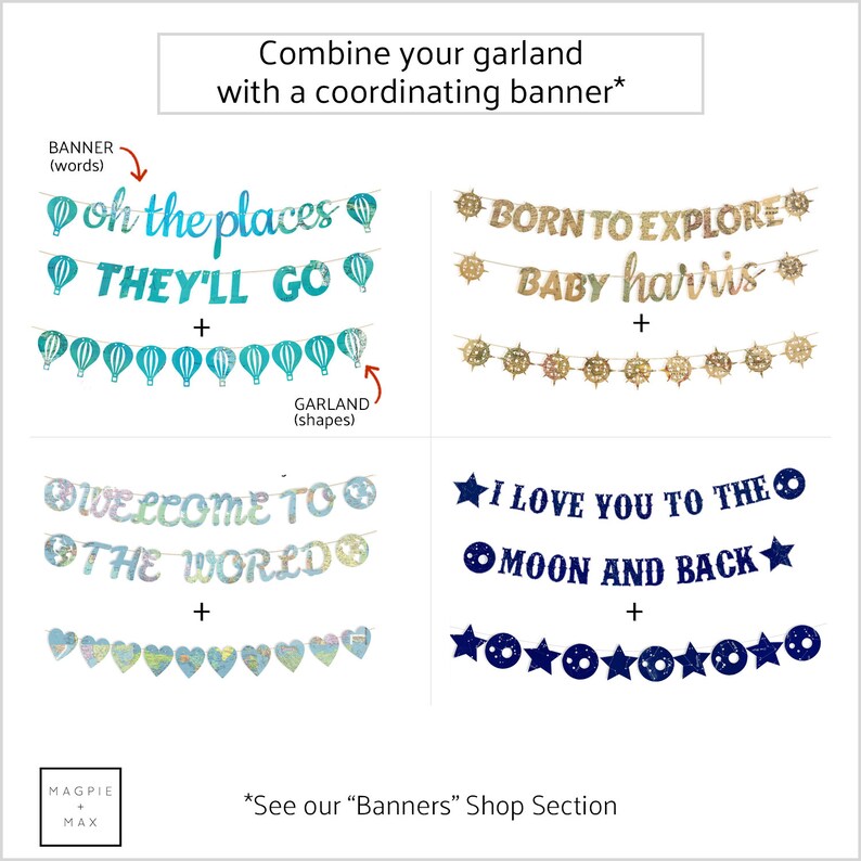 Nursery Banner Children/'s Books Hot Air Balloon, Hot Air Balloon and Vintage Plane Garland Vintage Nursery Balloon Theme