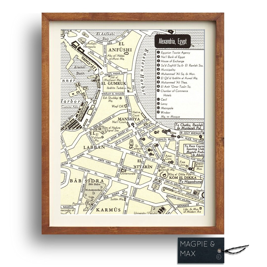 Alexandria Egypt Map Print Digital Download Print Pastel - Etsy