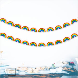 Rainbow Garland. 10 Multicolored Rainbow Shapes On A String.