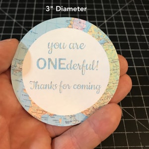 Stickers, Thanks For Coming, You Are ONEderful, First Birthday "Thank You", Gift Boxes, Favor Box Sticker, Map Party Sticker, Map Stickers