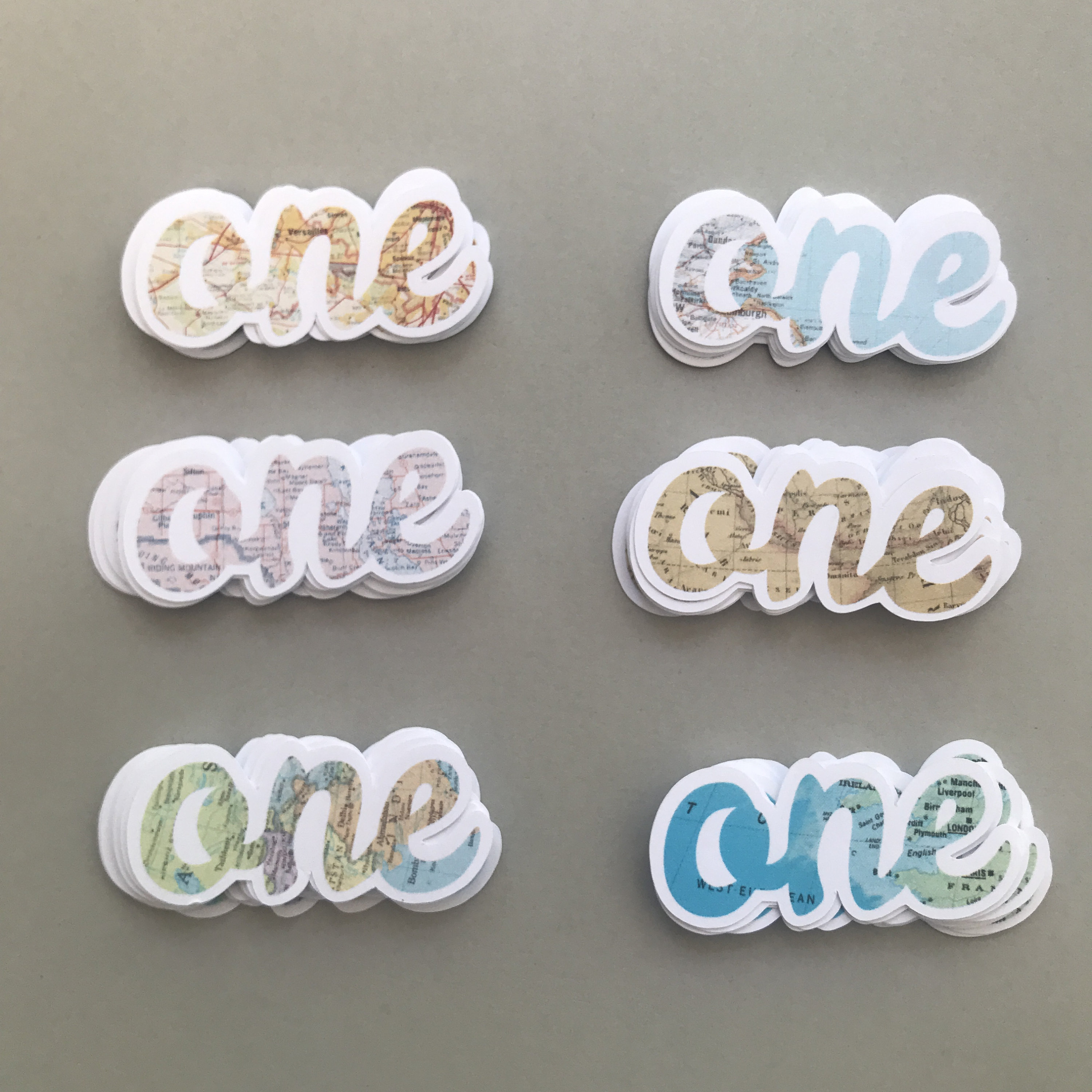 One Confetti Map theme What a ONEderful World Baby Shower One Year Old Birthday Confetti First Birthday Table Scatter You