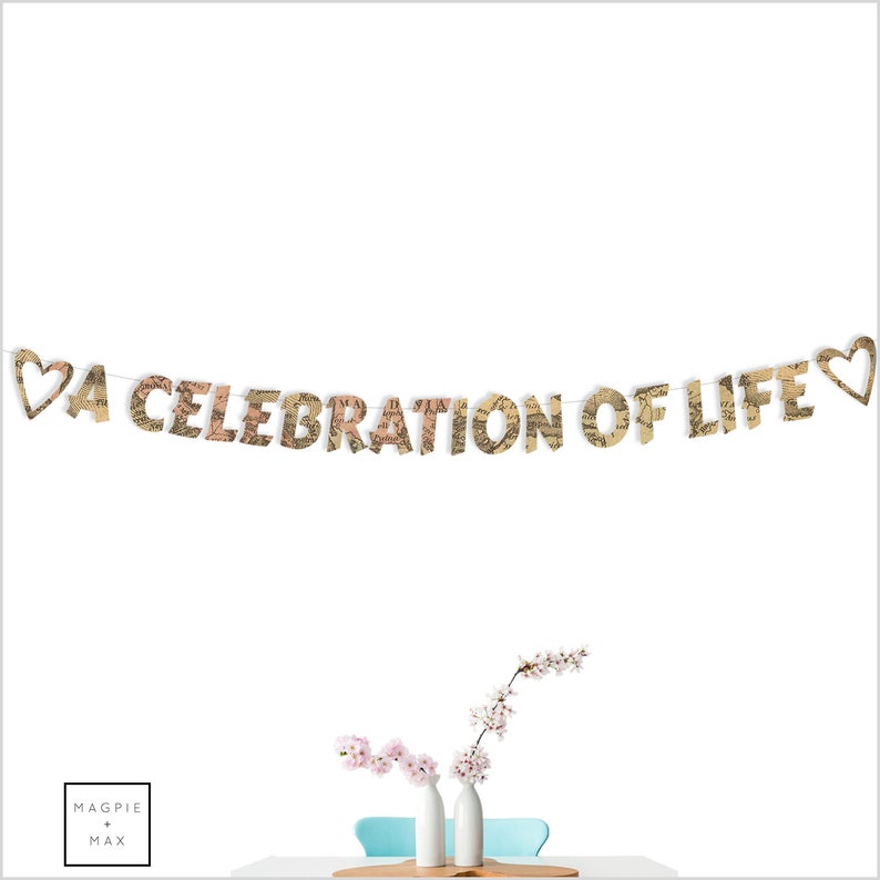 A CELEBRATION OF LIFE Memorial or Funeral Banner With Heart on  Etsy