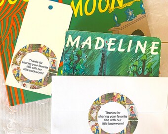 Stickers, 3 inch Stickers, Books For Baby Shower, Baby Shower, Baby Book Shower, Bring a Book shower, Customizable, Favor Stickers