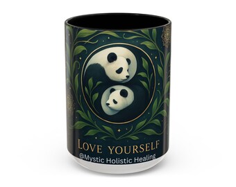 Liebe dich selbst Panda Teetasse | Yin Yang Kaffeebecher | Wellness Trinkgefäße