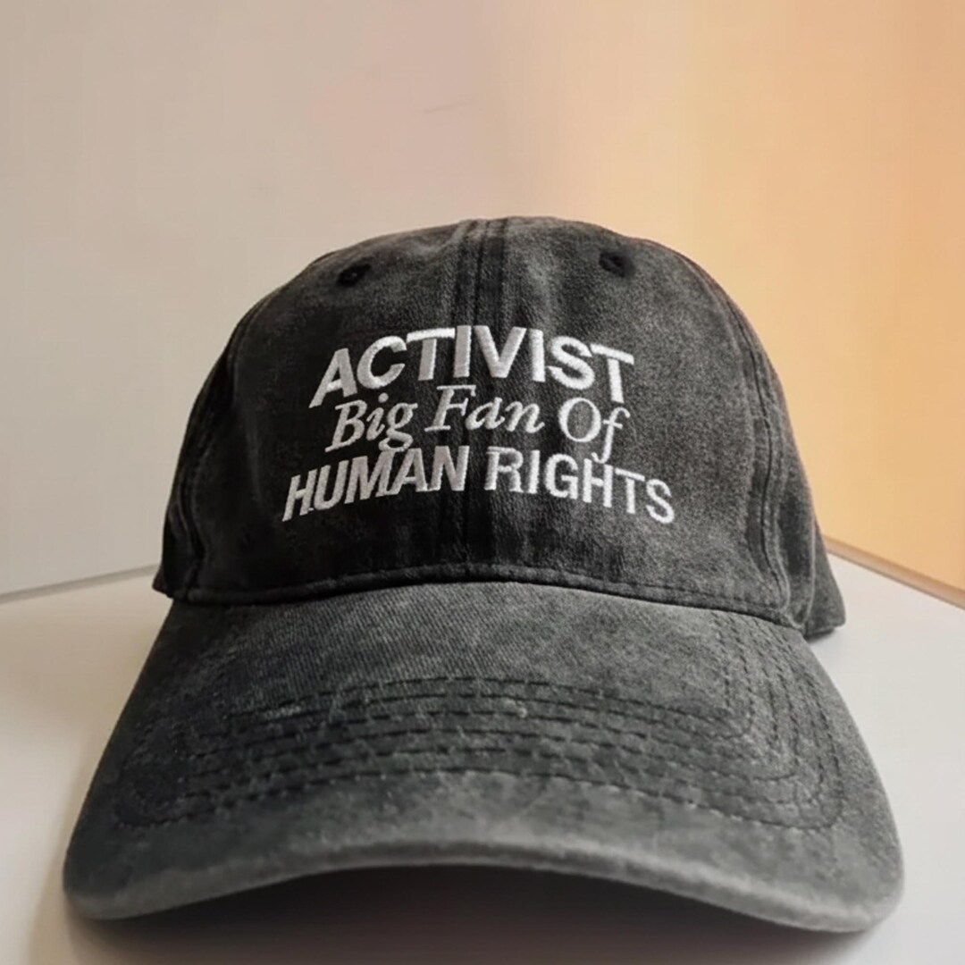 Human Rights Dad Activist Human Rights Embroidered Dad Cap, Unisex Washed Black Hat - Etsy