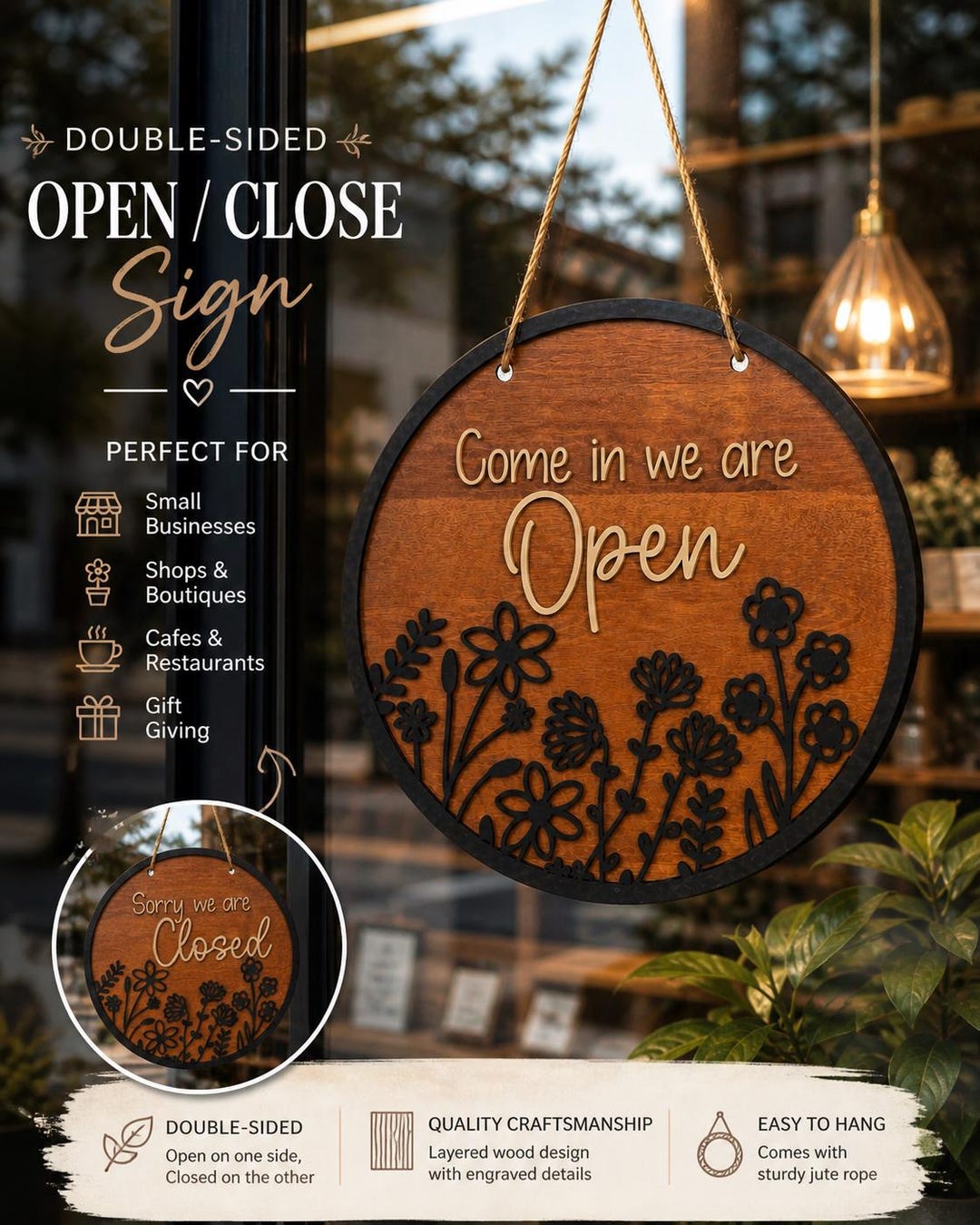 Double-sided Open/closed Sign - Etsy