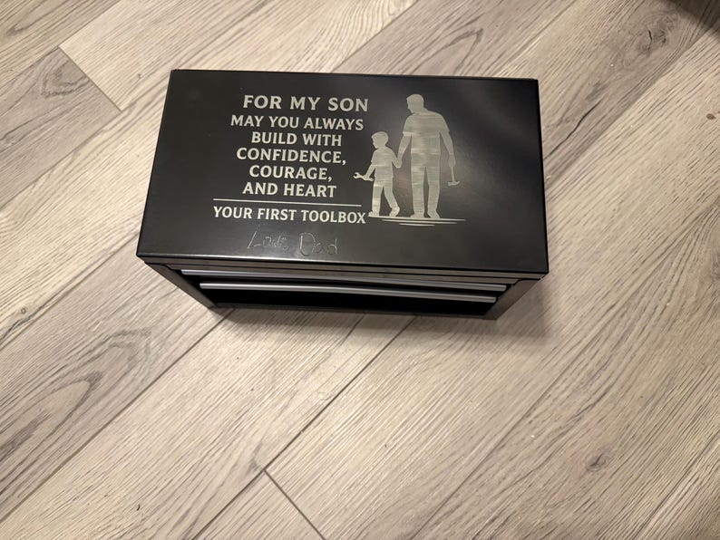 Personalized Son's Metal Toolbox – Engraved Keepsake, Custom Signature ...
