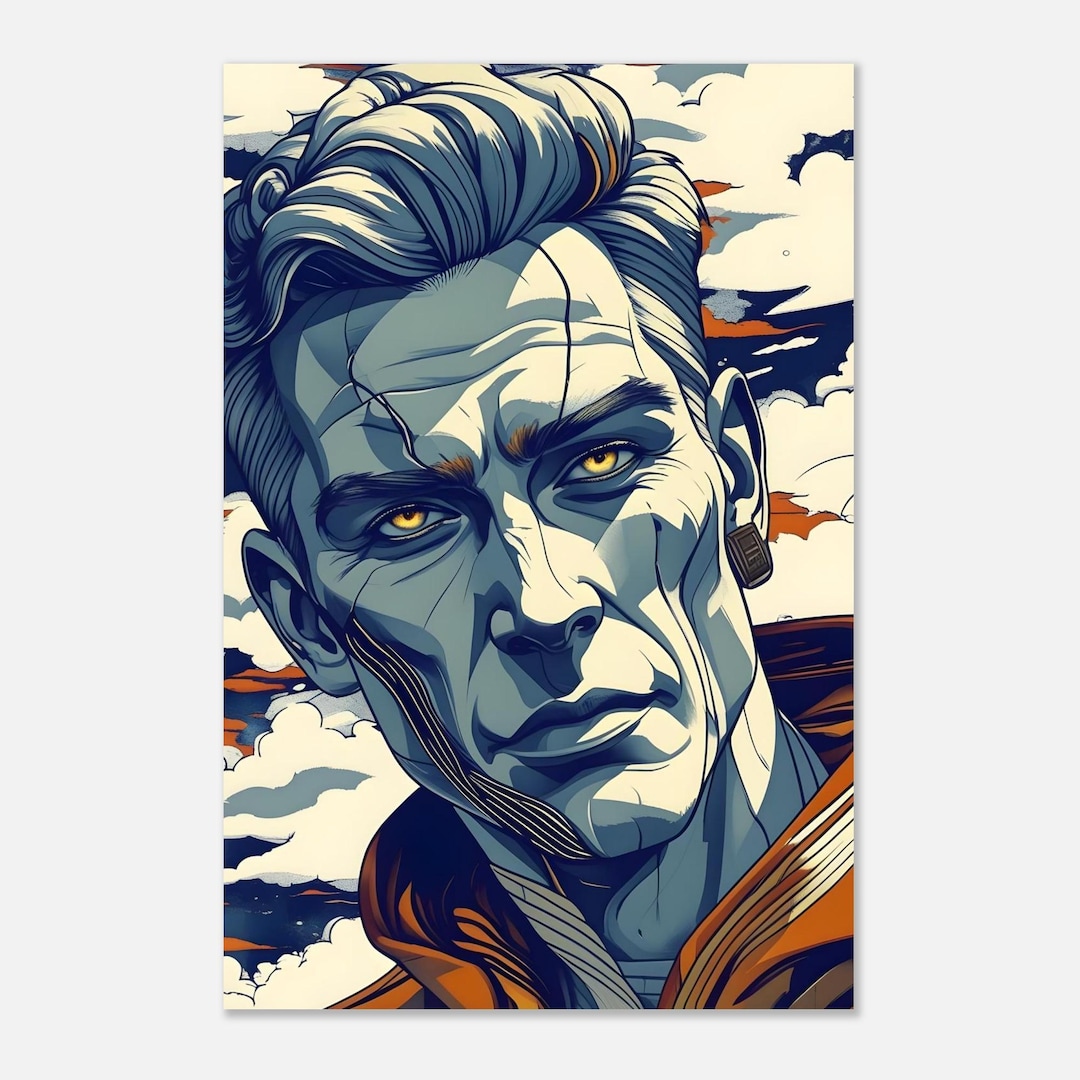 Angular Intensity Portrait Art Print | Flowing Orange Zen Wall Art ...