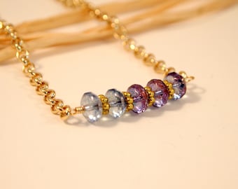 Gemstone Bead Bar Bracelet Czech Glass Blue Purple Bracelet Gift For Her Boho Chic Bracelet Plus Size Anklet Plus Size Bracelet