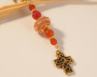 Cross Beaded Zipper Pull Scissor Charm Fob Charm Purse Charm Yoga Bag Charm Planner Charm Gift Bag Charm Wallet Charm