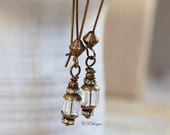Dainty Swarovski Crystal Earrings, Earrings, Crystal Dangle Pierced or Clip-on Earrings, Boho Chic Earrings , CKDesigns.US