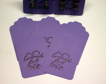 Purple Earring Cards Card Stock Paper Earring Cards 20 Earring Cards Jewelry Display Supplies  3 1/4 x 2 1/8" Earring Cards Packaging