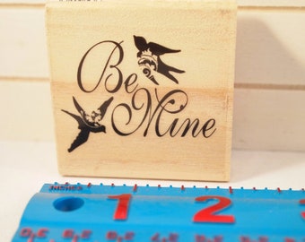 Be Mine Rubber Stamp Valentines Day Used Rubber Stamp Craftsmart Wood Mounted Rubber Stamp