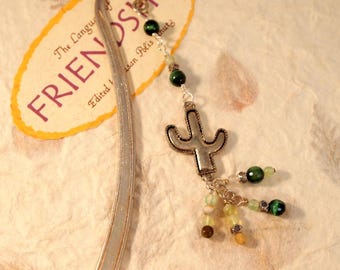 Cactus Bookmark Dangle Bookmark Southwestern Bookmark Beaded Book-hook Page Saver Office Gift Teacher Gift Reader Gift Book Lovers Gift