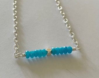 Agate Gemstone Bracelet Caribbean Blue Ankle Bracelet Gift For Her Dainty Bracelet Boho Chic Bracelet Plus Size Anklet