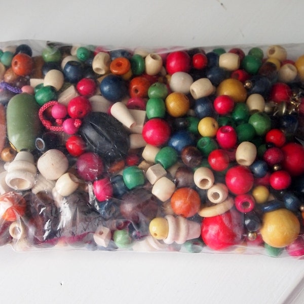 13oz of Bead Soup Mix Multicolored Bag of Wooden Beads Wooden Bead Assortment Beading Supplies Jewelry Supplies Kids Crafts CKDesignsUS