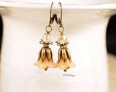 Lucite Flower Earrings, Victorian Style Earrings, Timeless earrings, Dangle Pierced of Clip-onEarrings. OOAK Handmade Earrings. CKDesigns.us