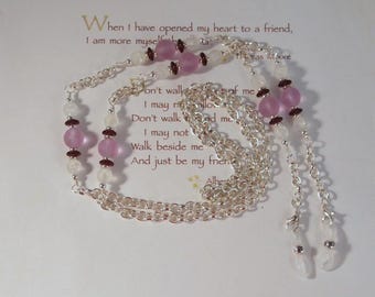 Purple Czech Glass Beaded Eyeglass Chain Lanyard Necklace (35" Long)