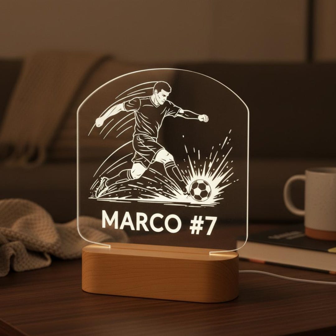 Personalized Soccer LED Night Light, Custom Football Gift - Etsy