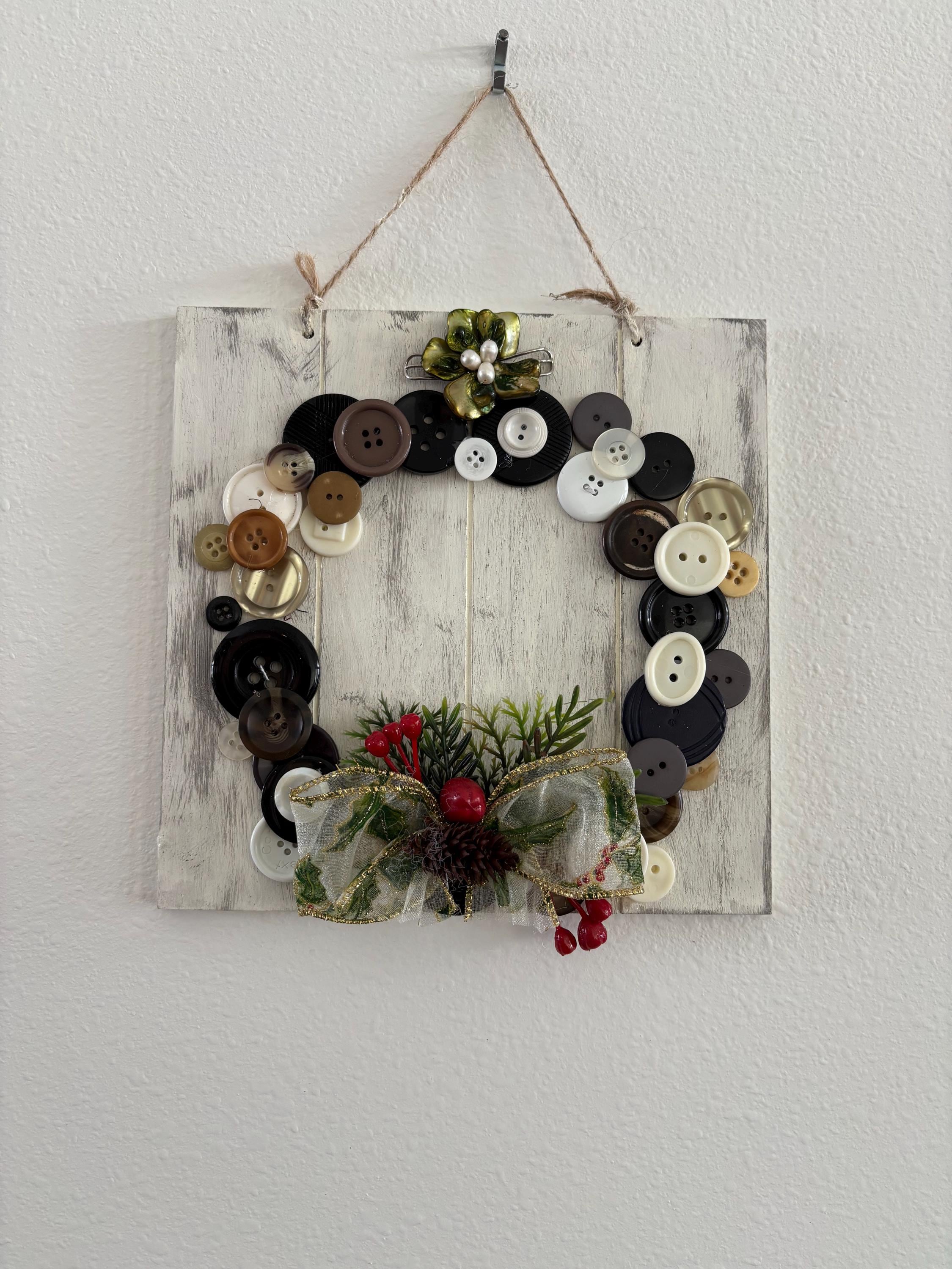 Wreath Button Pattern Christmas Wreath Button Art - Etsy