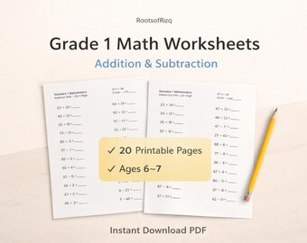 Folhas de exercícios de matemática para o 1º ano: Adição e Subtração | 6-7 anos (PDF para ensino domiciliar)