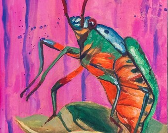Jewel Beetle Print  of Oil Painting