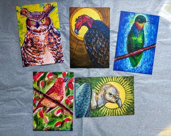 Ultra Thick Postcard Set - 5 Birds
