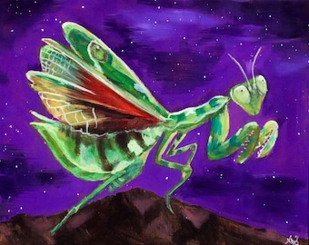 Galaxy Mantis Art Print - Signed