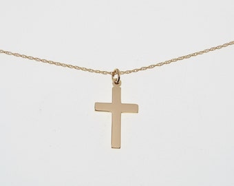 Personalized Custom Engraved Small Gold Filled Cross Pendant - Hand Engraved