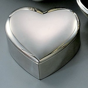 Custom Engraved Jewelry Trinket Box Non Tarnish Silver Mini Heart Shape  - Hand Engraved