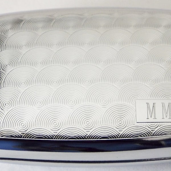 Pill Box Custom Engraved Personalized Spirals Design Silver Pill Box -Hand Engraved