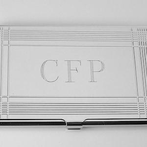 Business Card Case Custom Engraved Personalized Card Case  -Hand Engraved