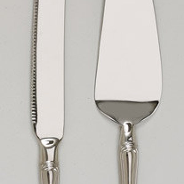 Wedding Cake Server Set Custom Engraved Personalized Serving Set in Westwood Design - Hand Engraved