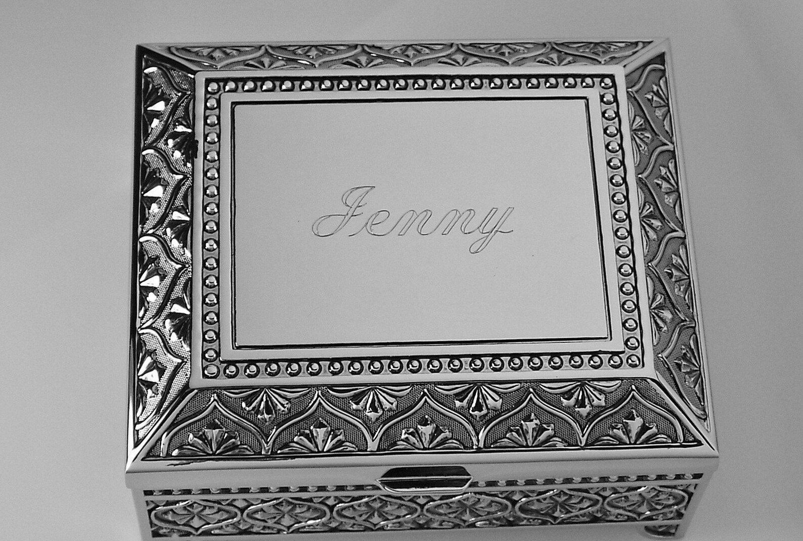Custom Engraved Jewelry Box Personalized Silver Nickel Plated Etsy