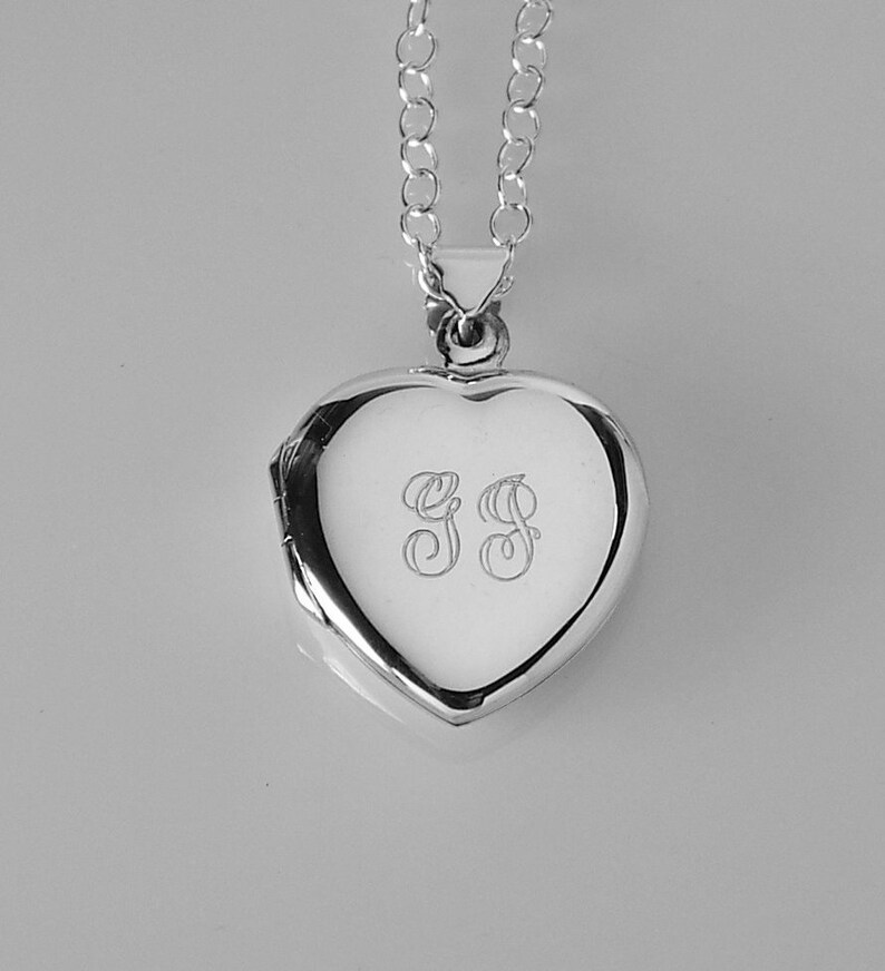 Custom Engraved Locket Personalized Sterling Silver Heart Etsy